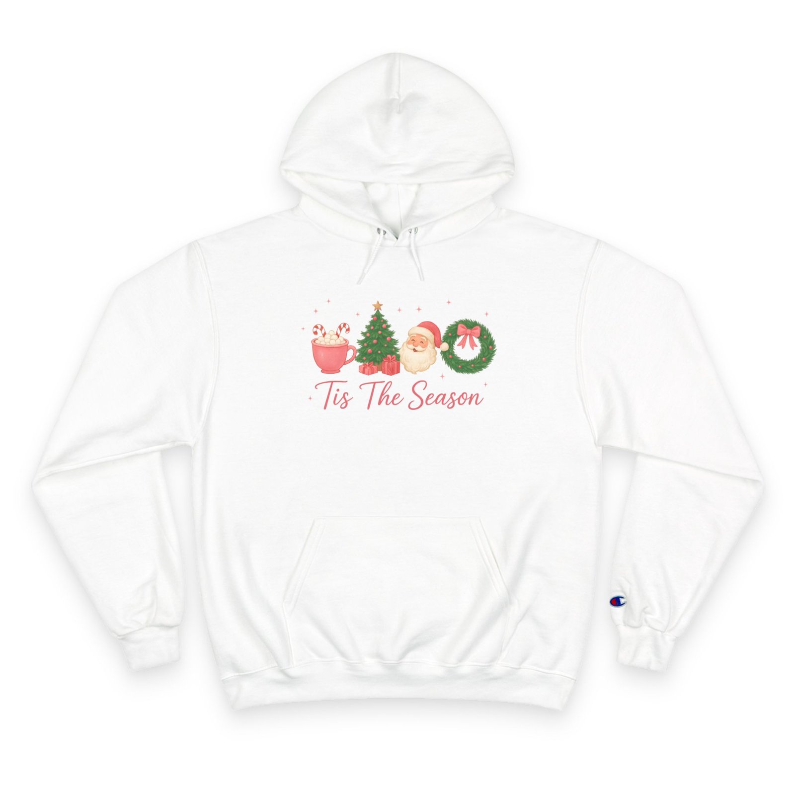 Tis The Season Champion Hoodie for Girls β Cute Christmas Holiday Sweatshirt, Cozy Winter Wear, Santa Gift, Aesthetic Pink Xmas Hoodie - Image 6