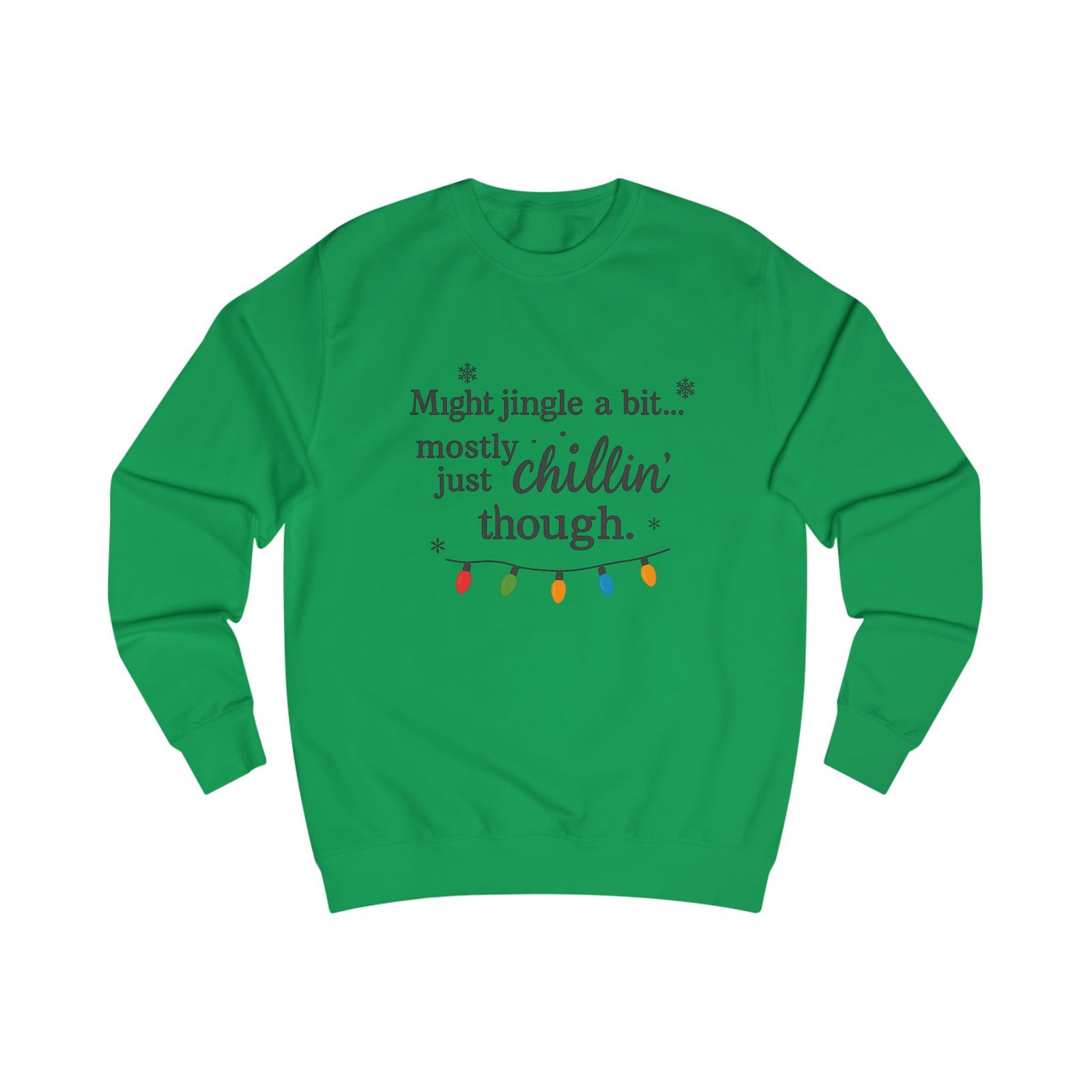 Chillin' Though Christmas Sweatshirt – Funny Holiday Crewneck for Men | “Might Jingle a Bit… Mostly Just Chillin’” Christmas Sweat Shirt - Image 3