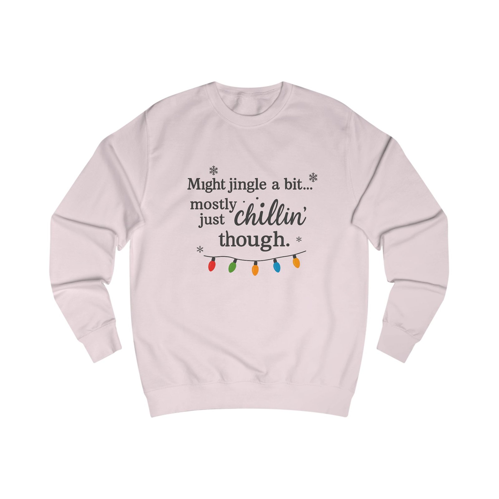 Chillin' Though Christmas Sweatshirt – Funny Holiday Crewneck for Men | “Might Jingle a Bit… Mostly Just Chillin’” Christmas Sweat Shirt - Image 4