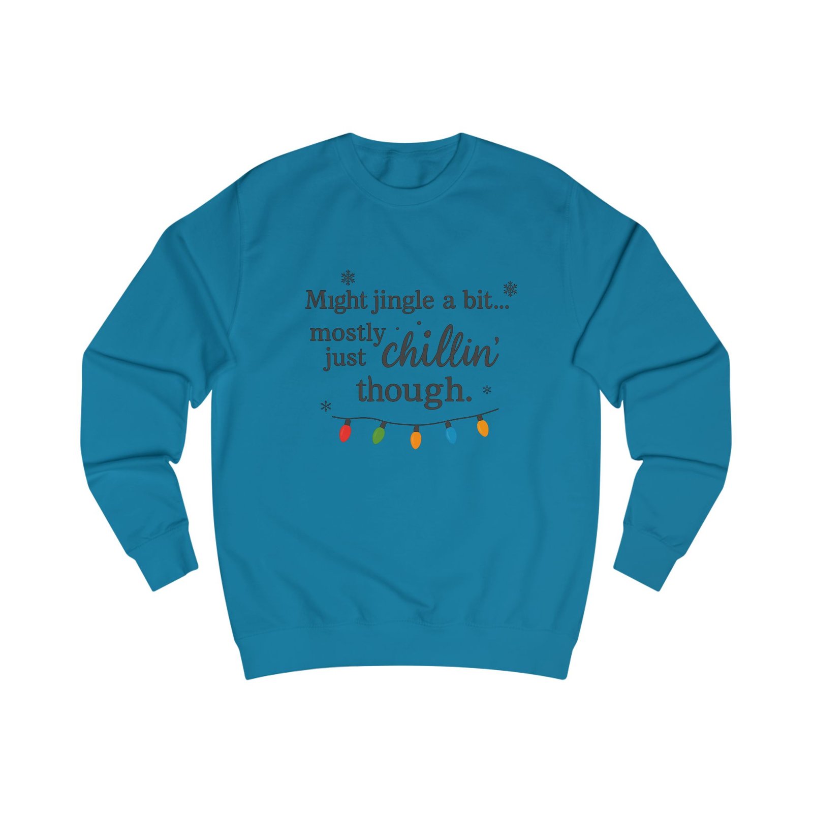 Chillin' Though Christmas Sweatshirt – Funny Holiday Crewneck for Men | “Might Jingle a Bit… Mostly Just Chillin’” Christmas Sweat Shirt - Image 5