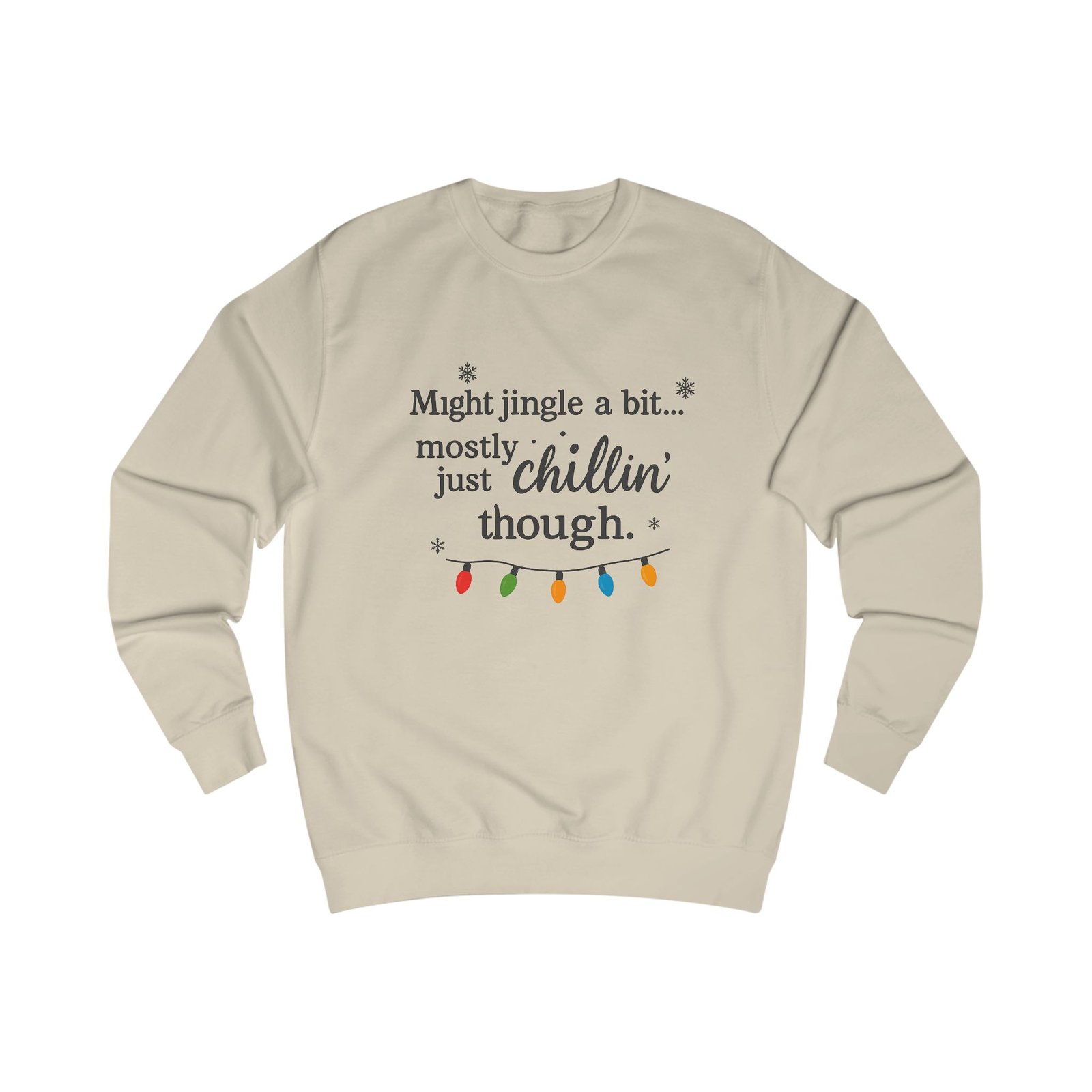 Chillin' Though Christmas Sweatshirt – Funny Holiday Crewneck for Men | “Might Jingle a Bit… Mostly Just Chillin’” Christmas Sweat Shirt - Image 7
