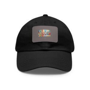 Stylish Black Dad Hat with Leather Patch – Trendy Custom Design for Everyday Wear
